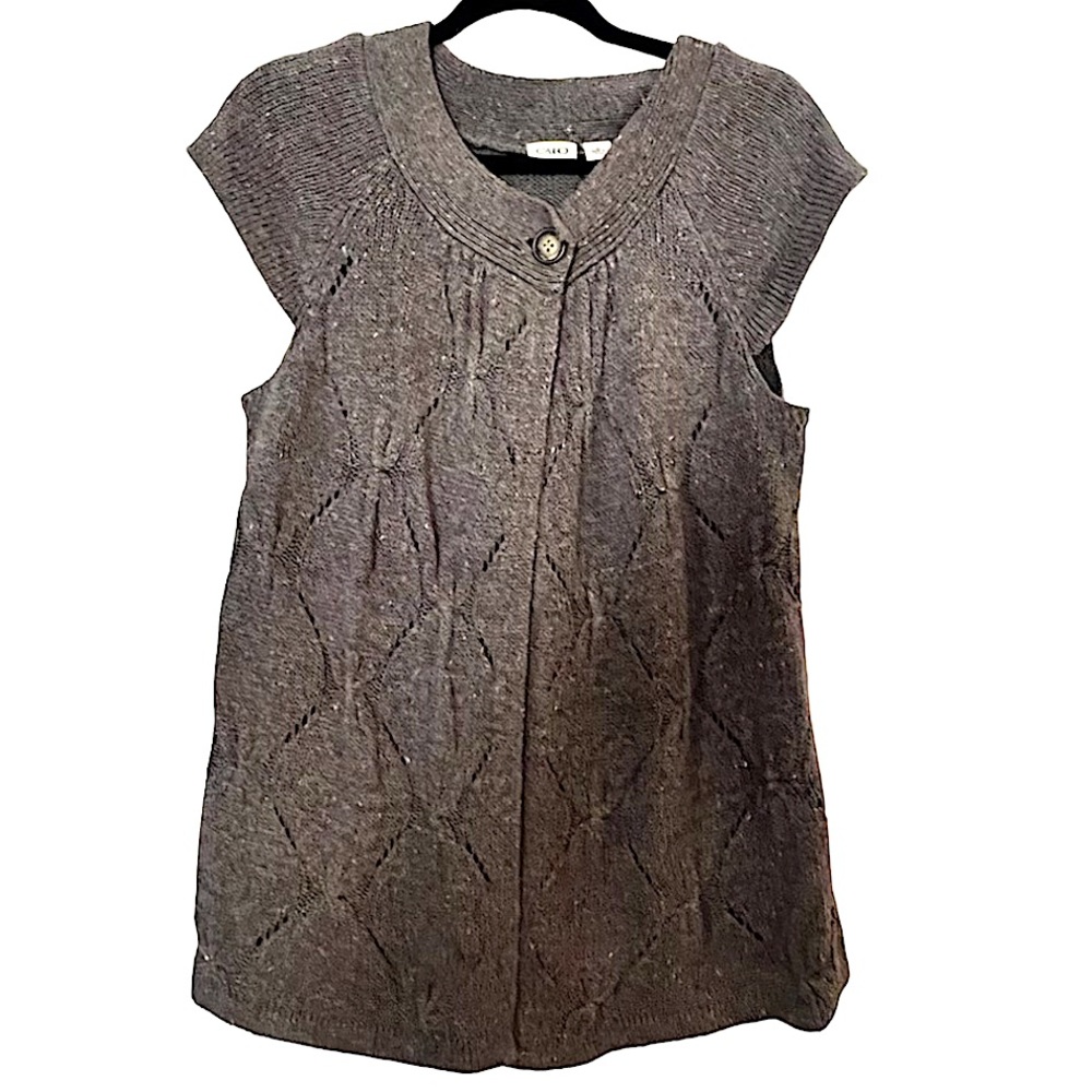 Cato Women’s Brown Knit Shortsleeve Sweater
